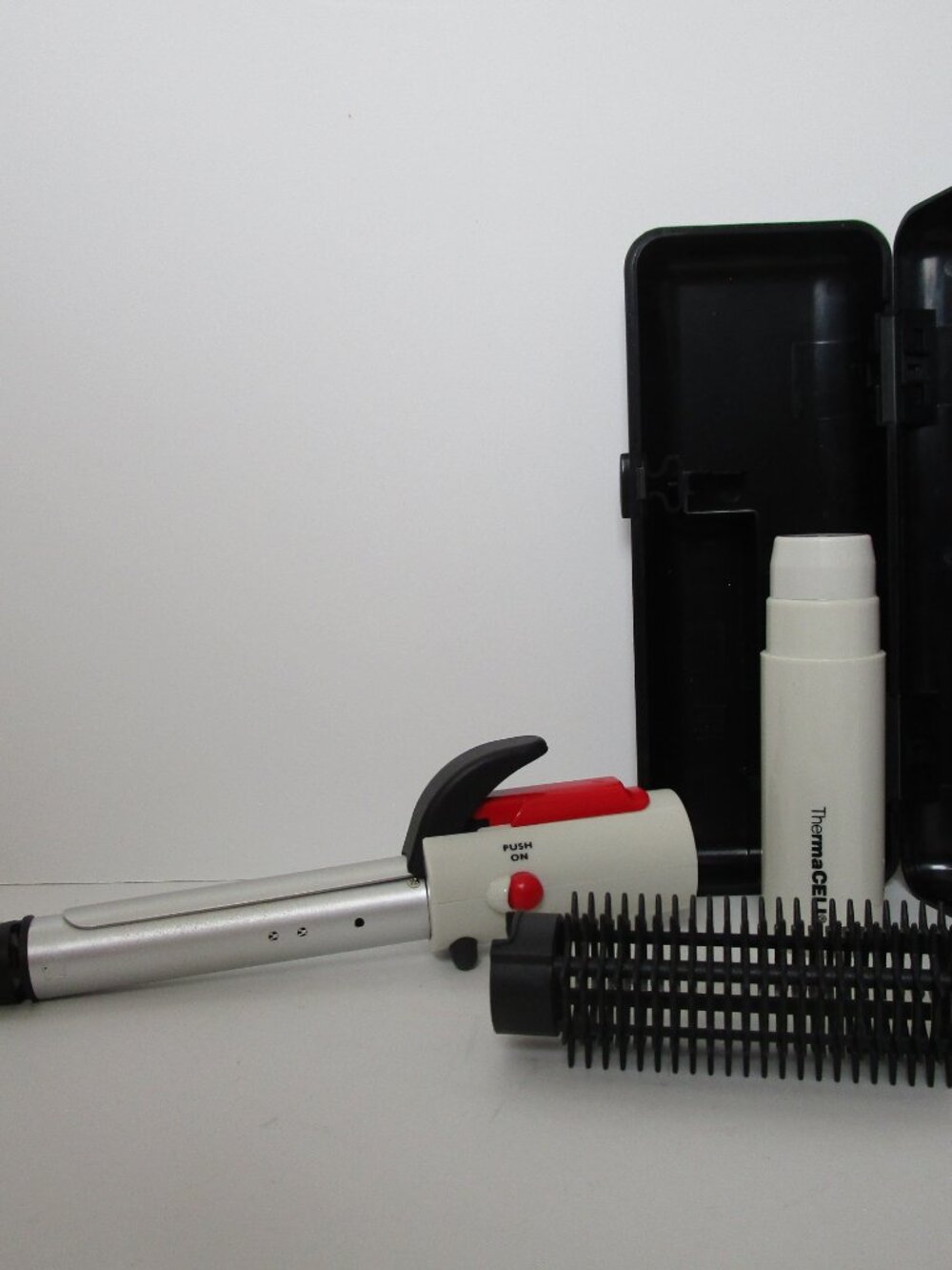 tiny travel hot curling iron set